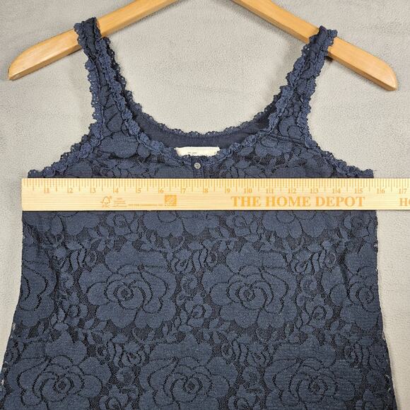 Abercrombie & Fitch Womens Tank Top Sz S Blue Sleeveless Lace Layered Floral Y2K - Picture 13 of 15